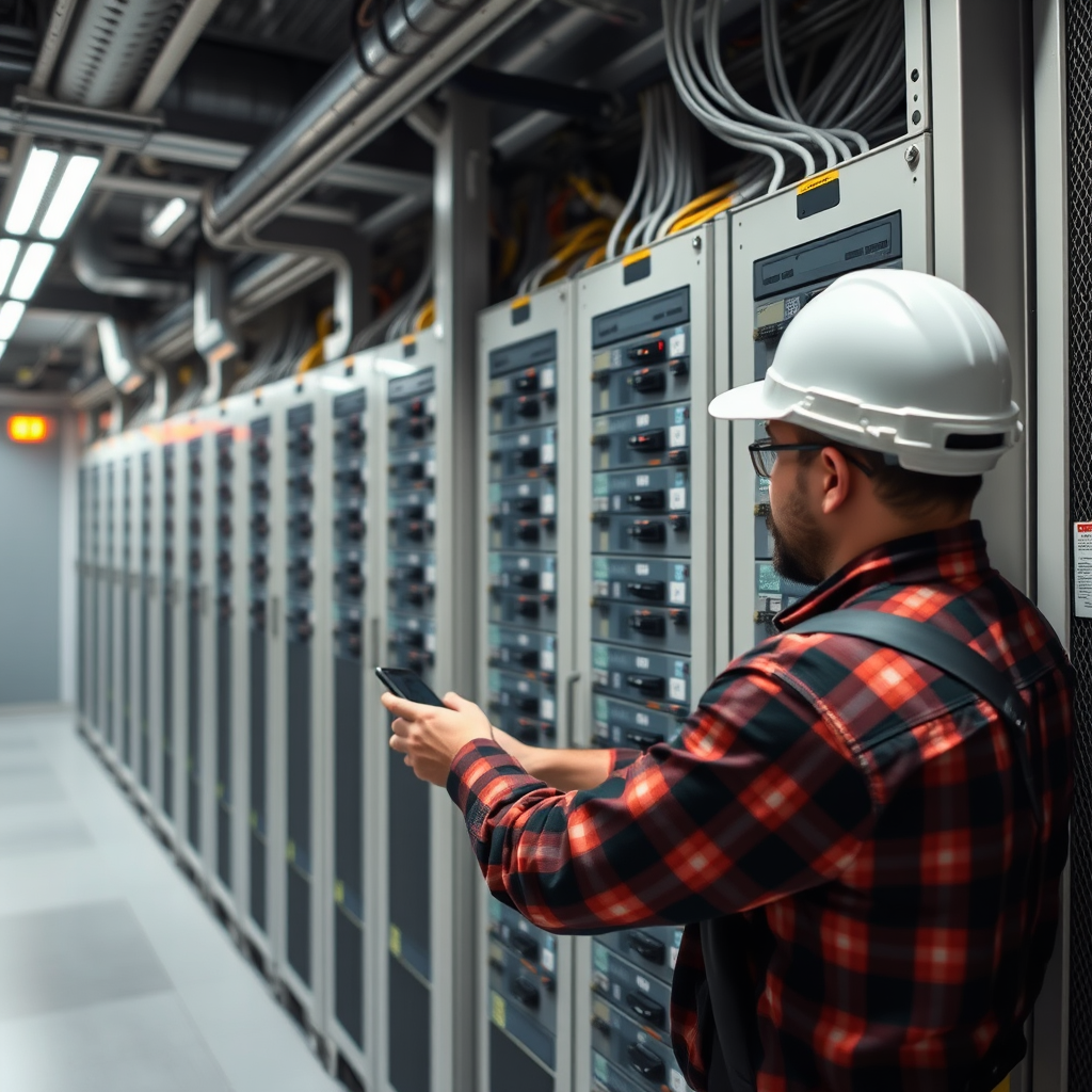 Electric Panel Upgrades in River Mountain 1 Ampere Electric employee with protective gear