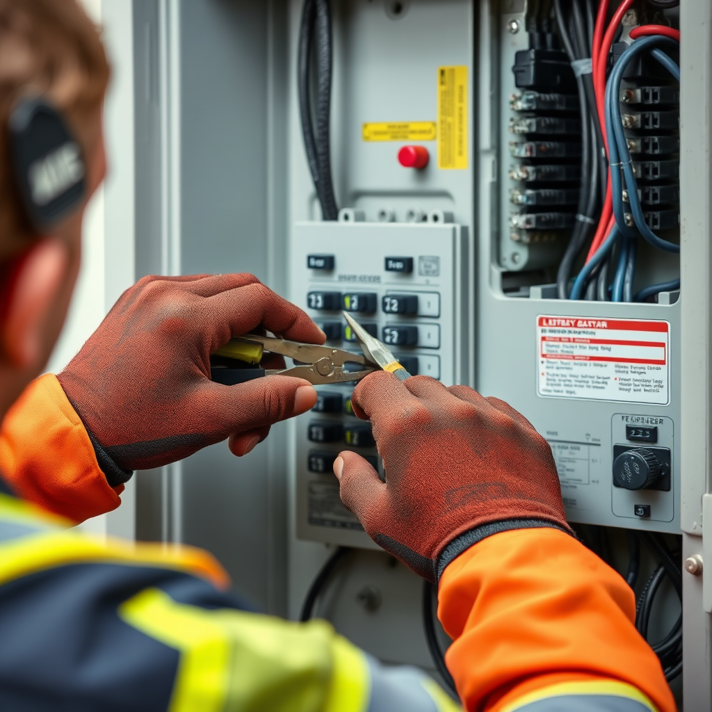 Ampere Electric lighting installation in progress