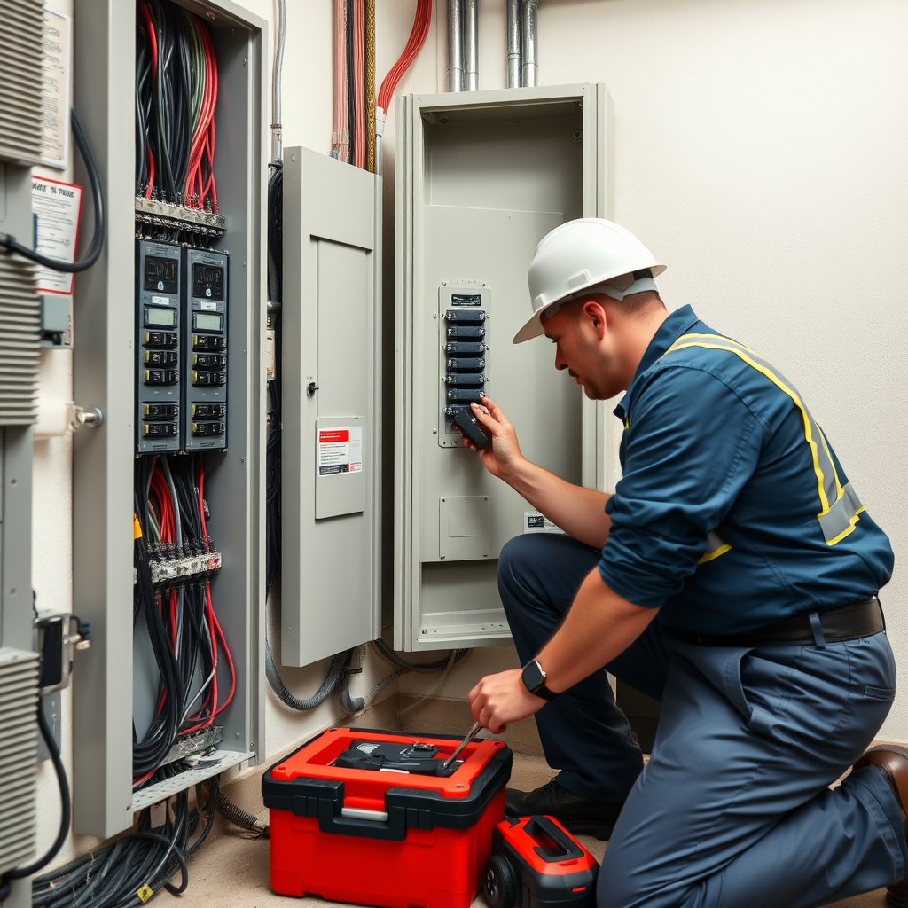 Electric Panel Upgrades in Green Valley 1 Ampere Electric performing maintenance check