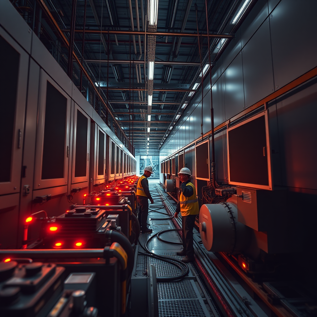 Professional worker adjusting breaker