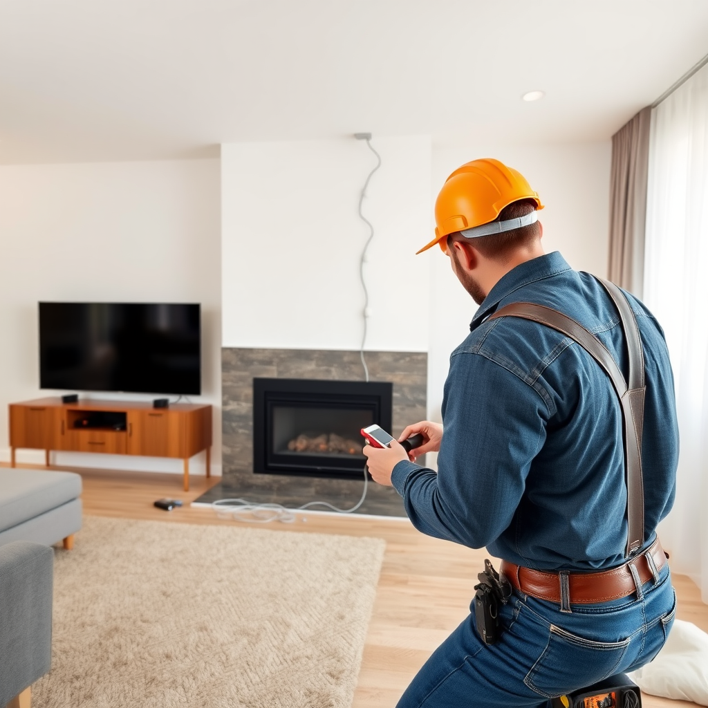 House Rewire in Calico Ridge 1 Skilled worker adjusting settings