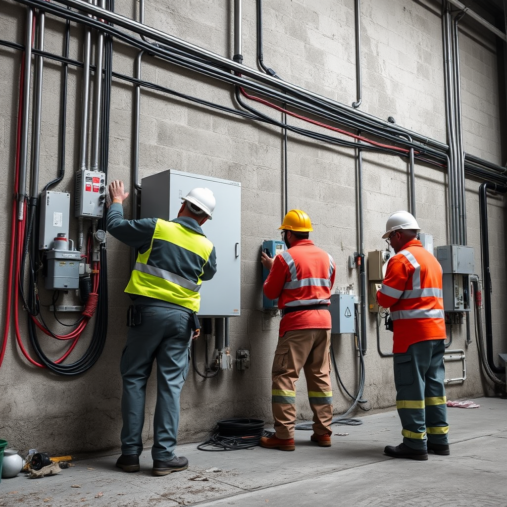 Electrician testing continuity