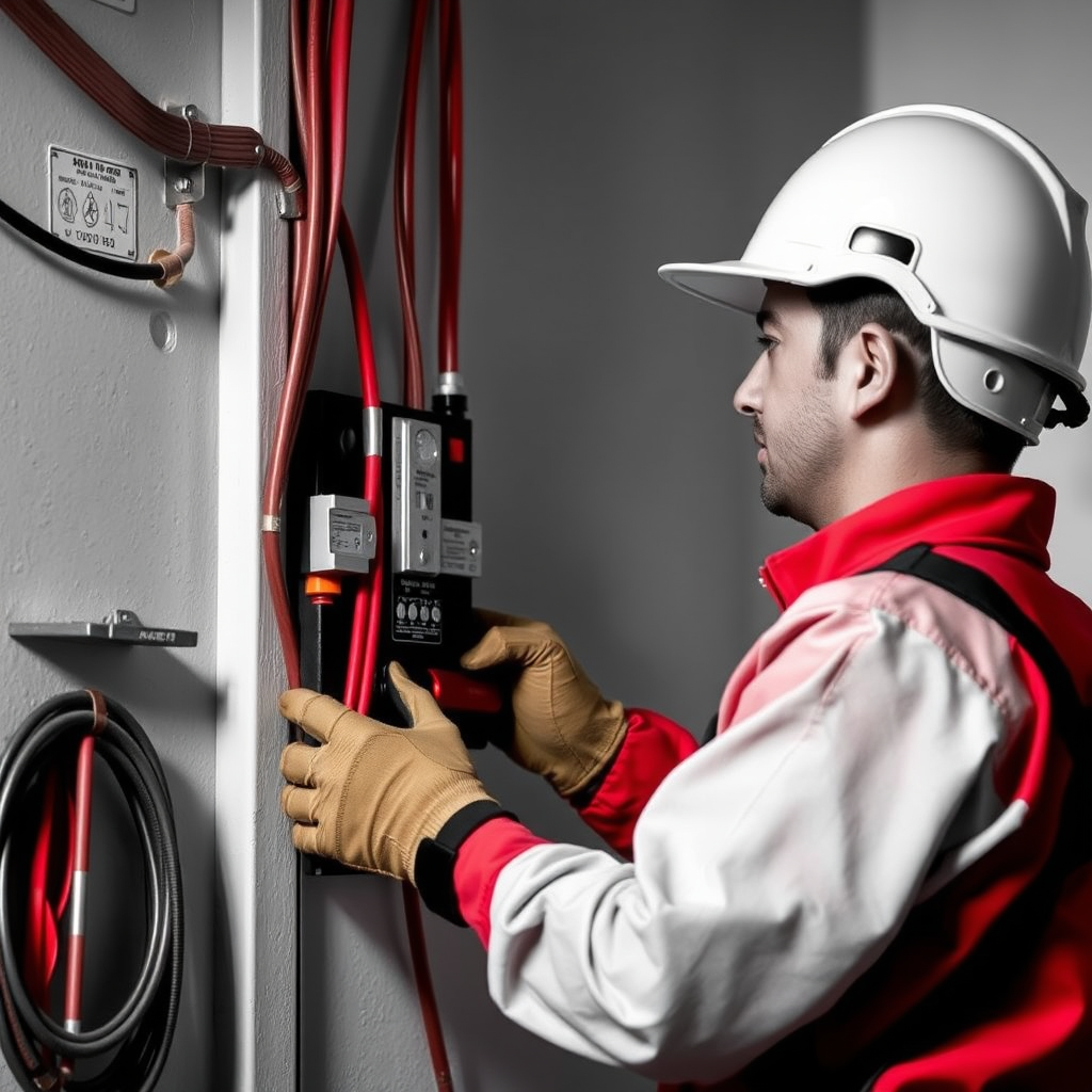 Electrician explaining repair details