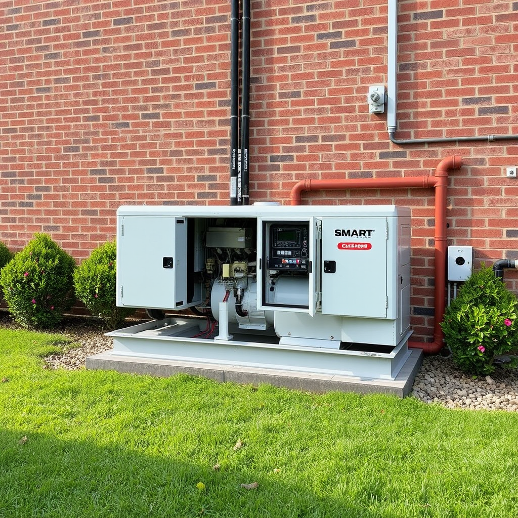 Generator Installation in Highland Hills 2 Modern building with bright lighting