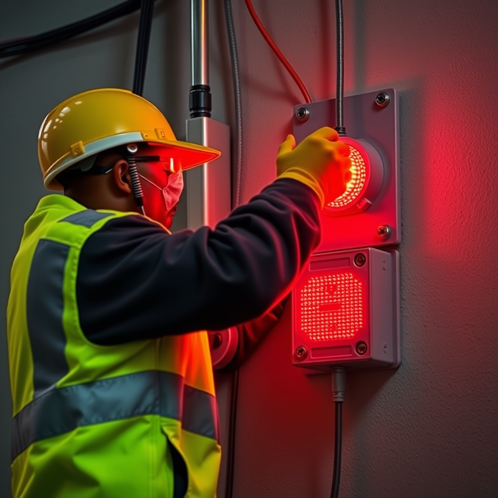 Technician explaining work to client