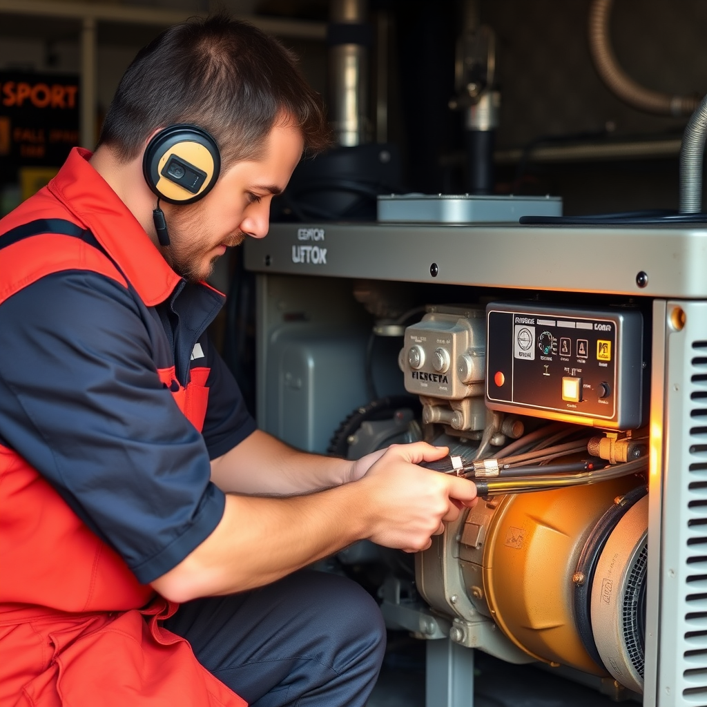Electrician testing voltage