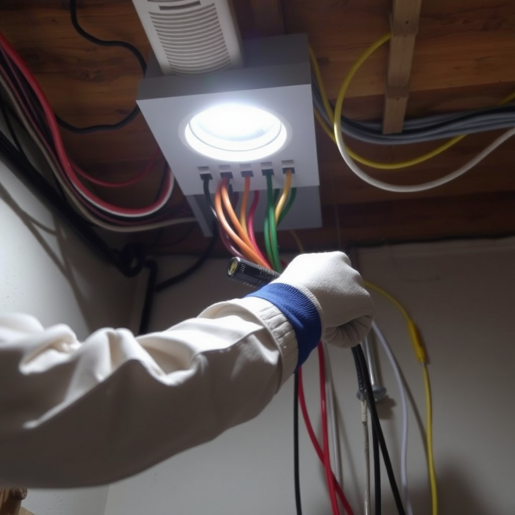 Skilled electrician in uniform