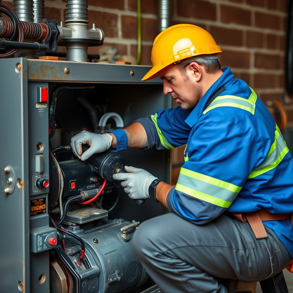 Worker wearing safety gloves